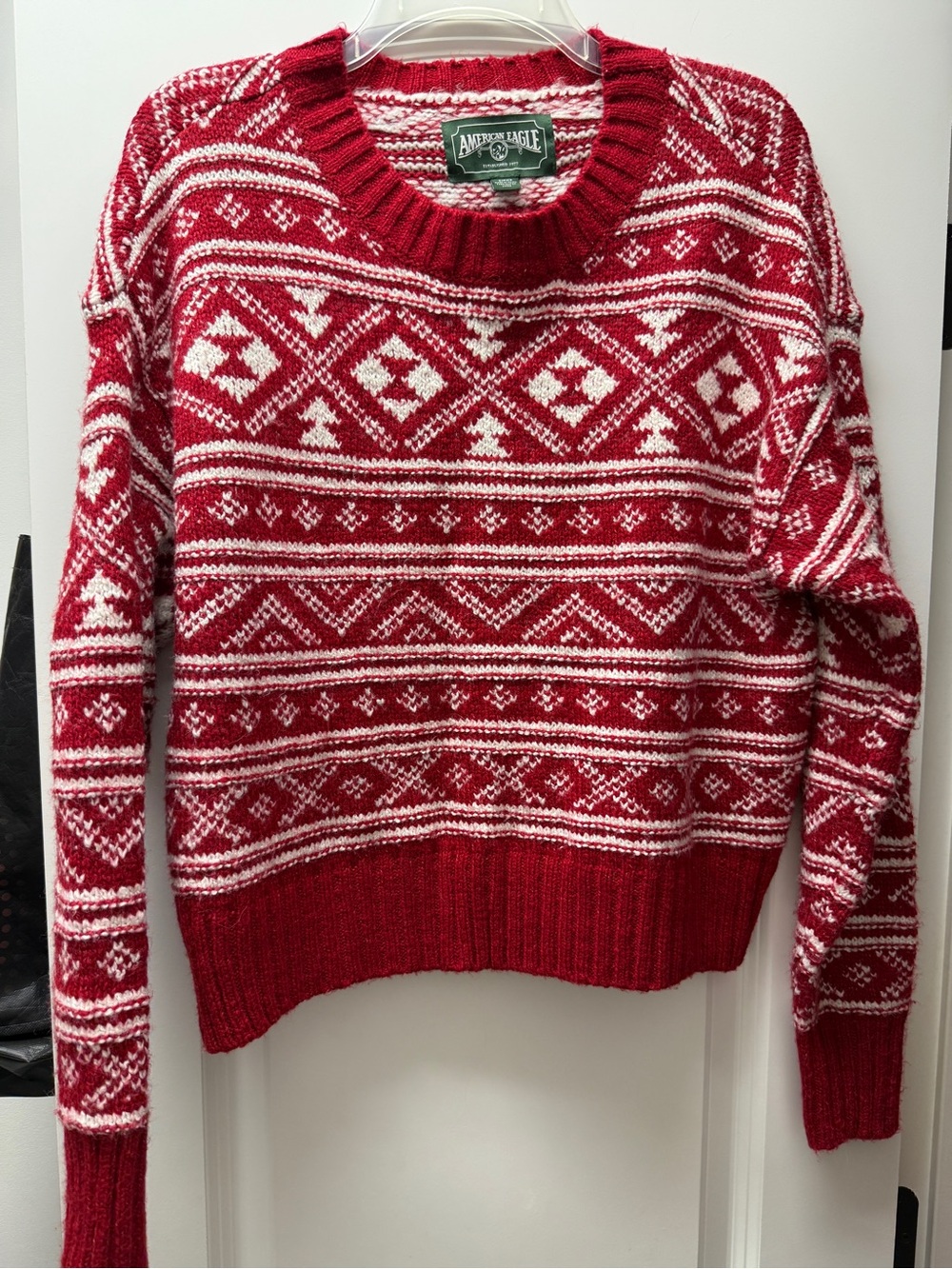 American Eagle Outfitters Red Crewneck Sweater